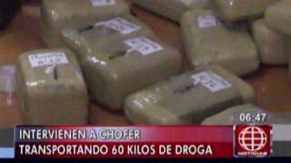 Hallan 60 kilos de droga en camión que iba de la selva a Lima