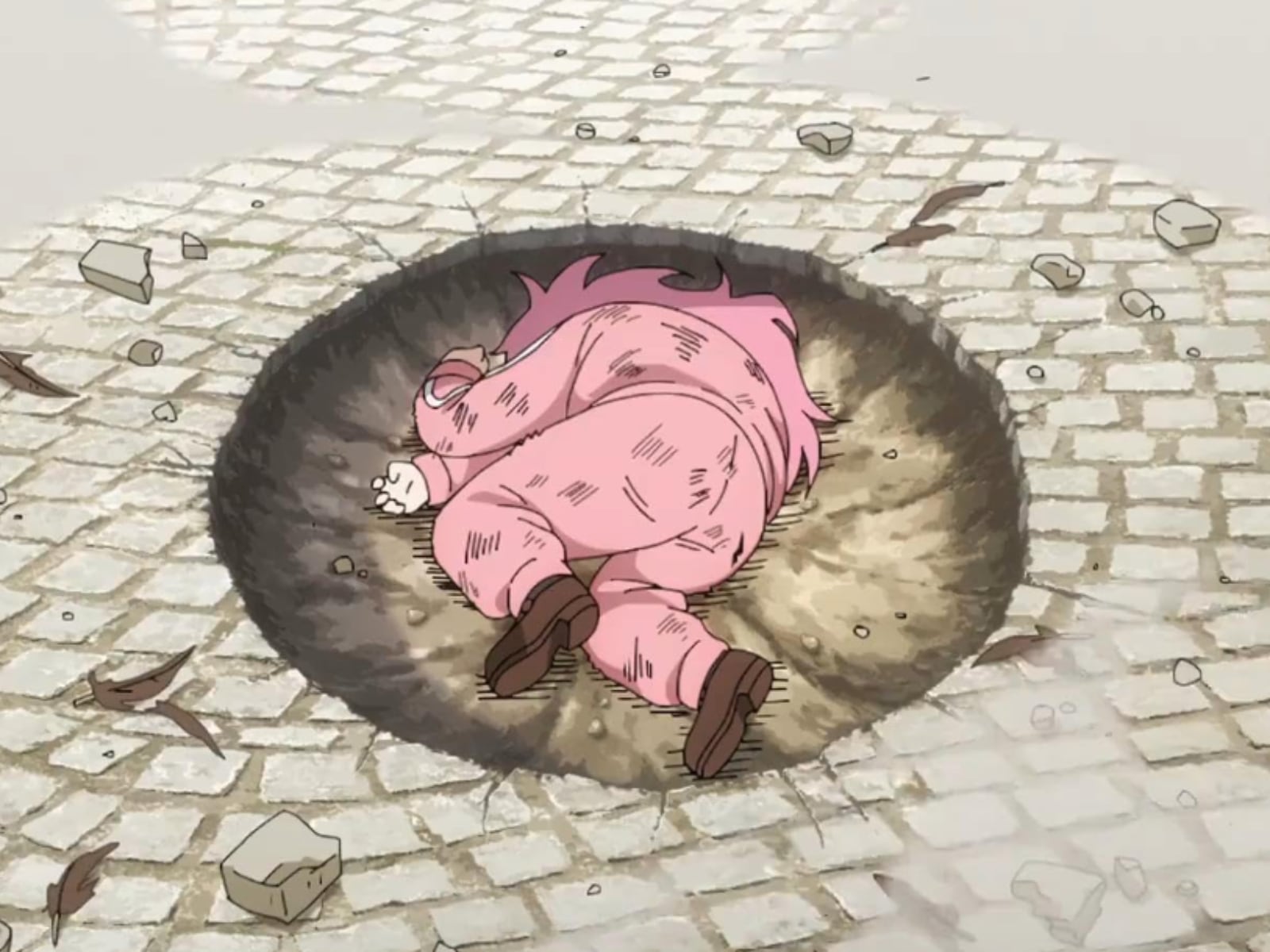 Bocchi siendo derrotada como Yamcha de "Dragon Ball" (Foto: CloverWorks)