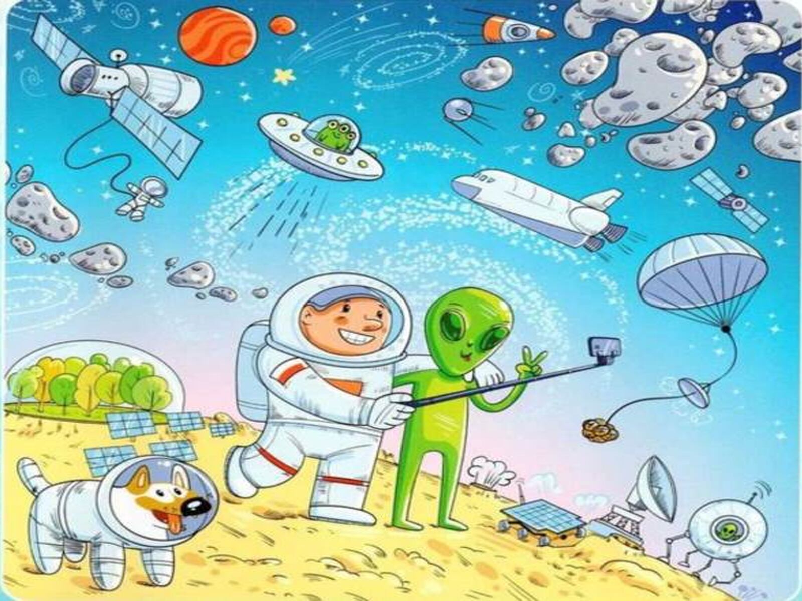 DESAFÍO VISUAL | Los objetos son un satélite, una estrella fugaz y una bola y están tan bien camuflados que puede resultar difícil encontrarlos. | jagranjosh