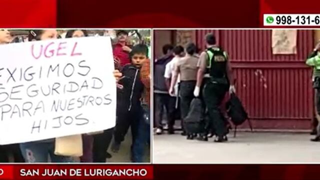 SJL: padres de familia realizan protesta tras hallarse armas de fuego en colegio de sus hijos | VIDEO
