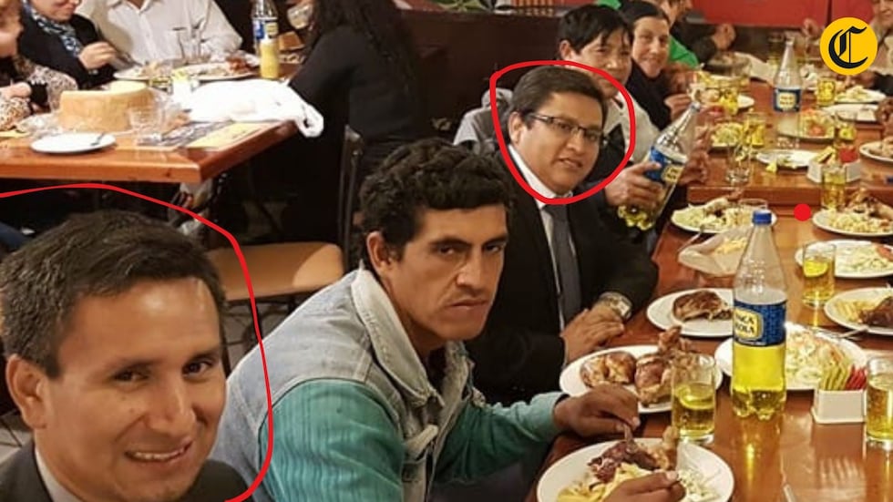En otra imagen se le ve en una pollería junto a Auner Vásquez, investigado por el Caso 'Gabinete en la sombra'.