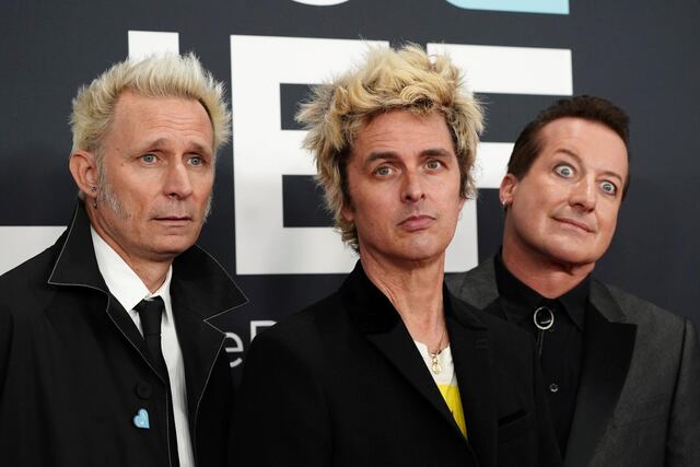 Green Day en la alfombra roja de los Grammy 2025. (Foto: Agencias)