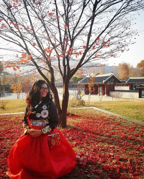 Nataly Jara, becaria peruana, durante su paso por Corea.