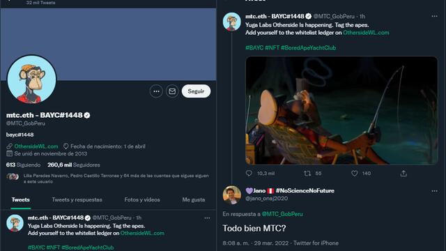 Reportan que la cuenta de Twitter del MTC fue hackeada para promocionar NFT’s