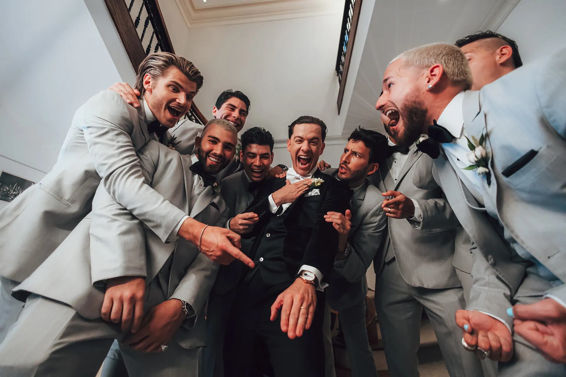 El novio y sus padrinos (Foto: Lele Pons / Instagram)