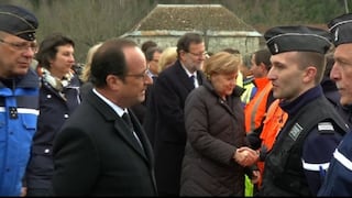 Germanwings: Hollande, Rajoy y Merkel en la zona de la tragedia