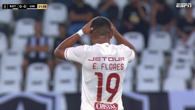 Se salvó Botafogo: Edison Flores estuvo cerca de marcar el primero para Universitario en Brasil | VIDEO