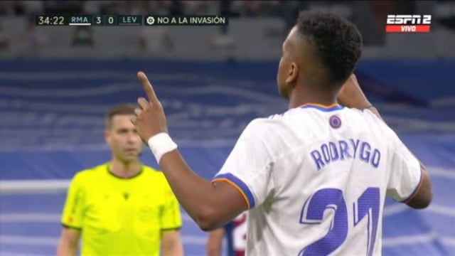 Gol de Rodrygo para Real Madrid: anotó el 3-0 sobre Levante en LaLiga Santander | VIDEO