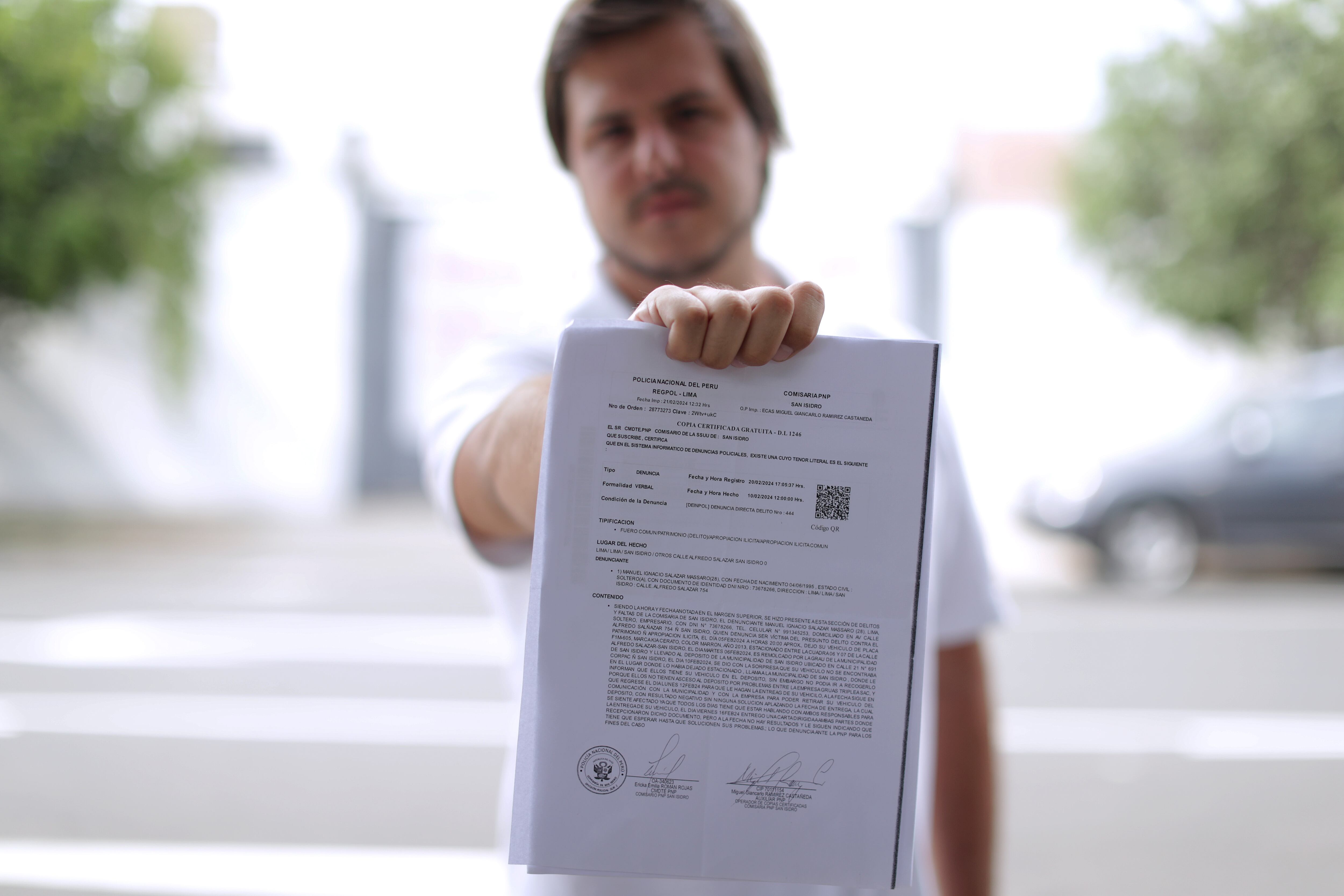 Manuel presentó una denuncia policial por el delito de apropiación ilícita de patrimonio (foto: Alessadro Currarino).