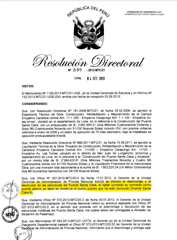 Desmontaje del puente Santa Clara.