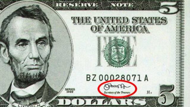 Nueva firma en billetes de dólar provoca burlas en Estados Unidos