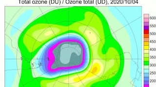 El agujero de la capa de ozono es en 2020 uno de los más grandes de los últimos años 