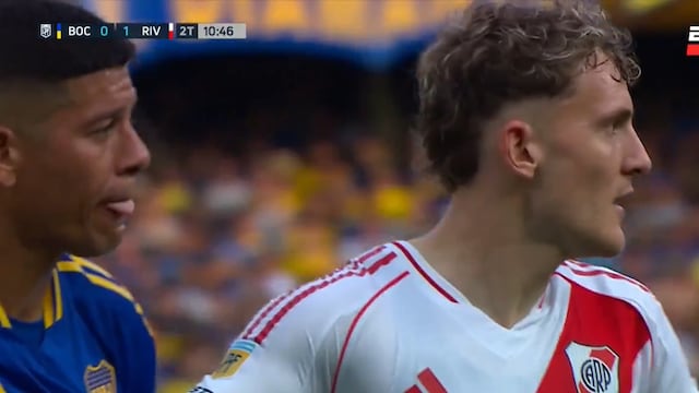 Marcos Rojo escupe a Colidio y pasa desapercibido en el clásico Boca vs River | VIDEO