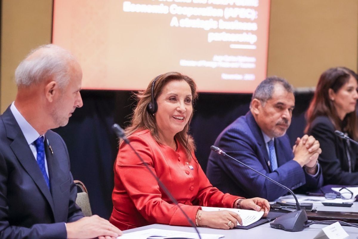 Dina Boluarte destaca en APEC la estabilidad de la economía y las instituciones del Perú. (Foto: Presidencia de la República/Twitter)