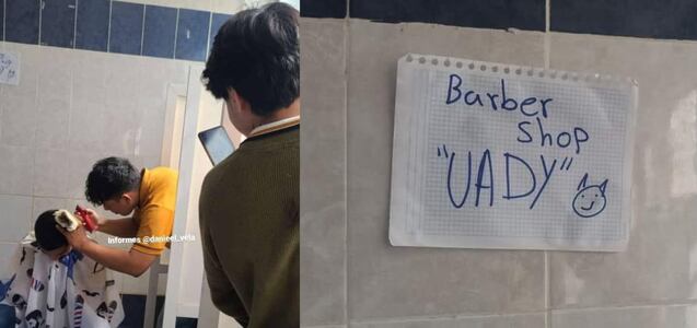 Emprende una barbería en el baño de su escuela y sus compañeros hacen cola