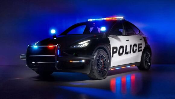 Tesla Model Y ha sido adaptado para formar parte de las patrullas de la Policía, en Estados Unidos. (Foto: hibridosyelectricos.com)