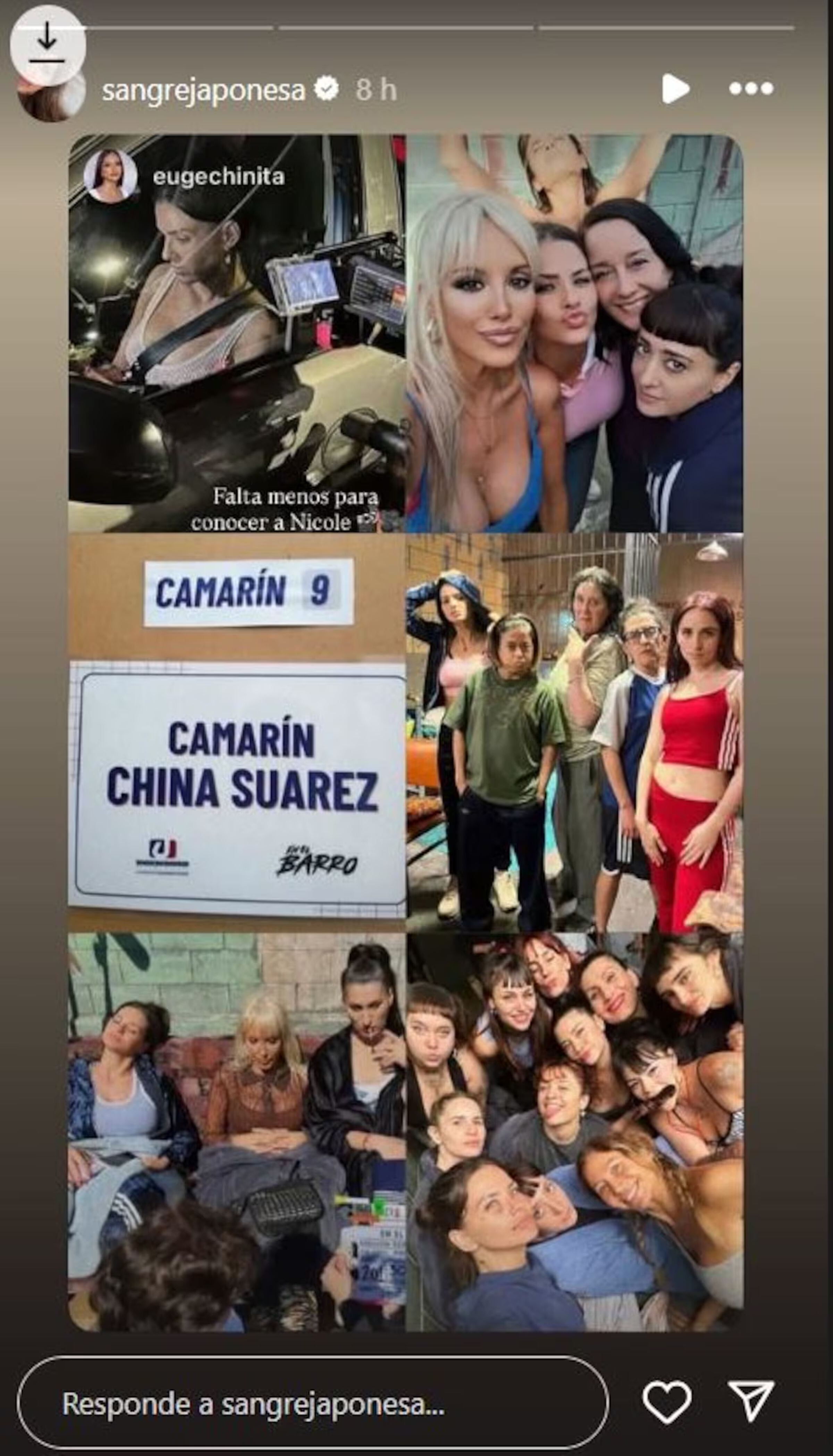 La China Suárez con el elenco de “En el barro” (Foto: La China Suárez/ Instagram)