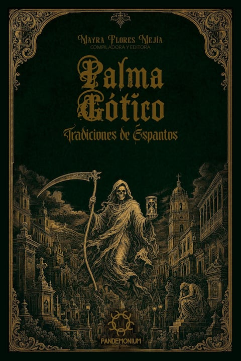 One of the covers of the collection "Macabre Traditions by Ricardo Palma". The four books are “Palma transgressor: traditions of criminal minds”, “Palma gothic: traditions of horrors”, "Deviled Palm: Evil Traditions” and “Haunted Palm: Fantastic Traditions”.