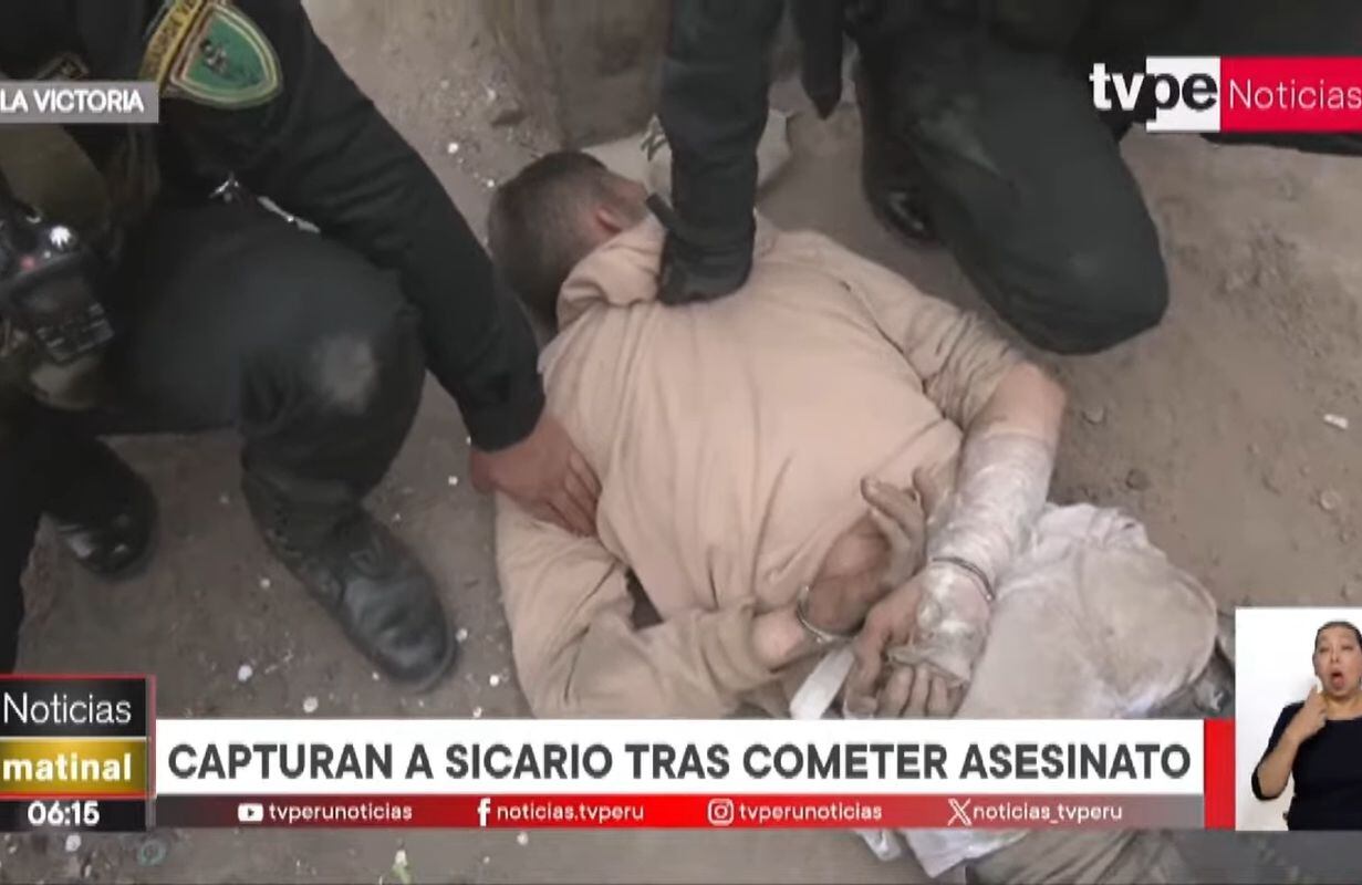 Capturan a sicario venezolano tras asesinar a un hombre en los alrededores del emporio de Gamarra, en La Victoria. (Foto: TV Perú Noticias)
