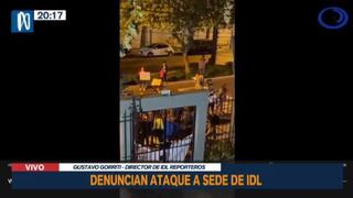 San Isidro: presuntos miembros del grupo ‘La Resistencia’ generan disturbios en sede de IDL-Reporteros