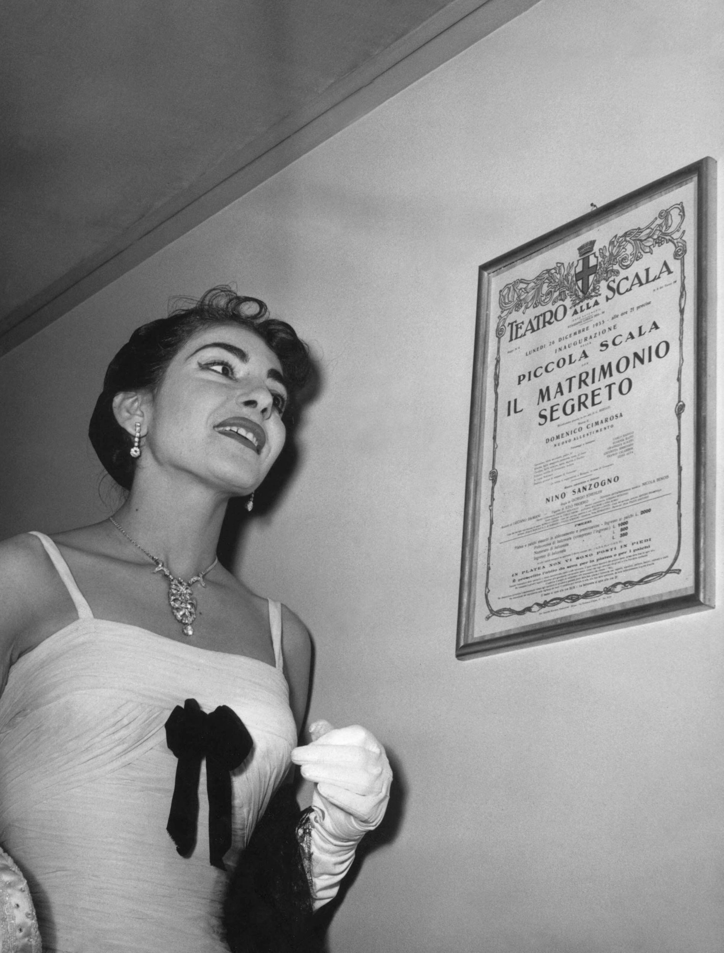 Maria Callas, el 26 de diciembre de 1955 en la "piccola scala"la Scala de Milan (Foto: AFP)