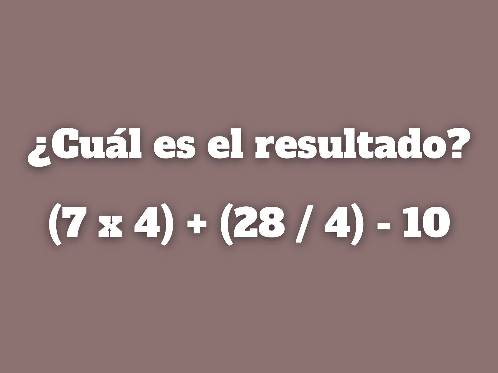 Reto matemático: Tienes pocos segundos para resolver este ejercicio numérico. (Creación: Mag)