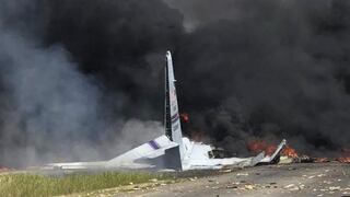 Las primeras fotos del avión militar que se estrelló en Georgia