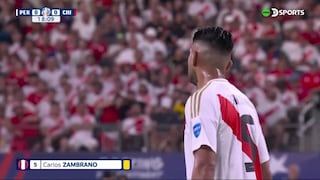 En menos de 20 minutos: Carlos Zambrano se ganó la amarilla por fuerte falta sobre Alexis Sánchez | VIDEO