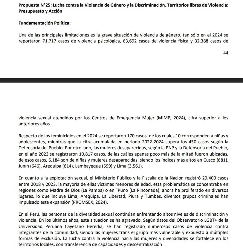 Página 44 y 45 de Venceremos sobre violencia de género.