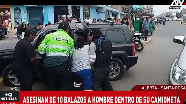 Santa Rosa: sicarios en moto persiguen y asesinan de 10 balazos a conductor de camioneta | VIDEO