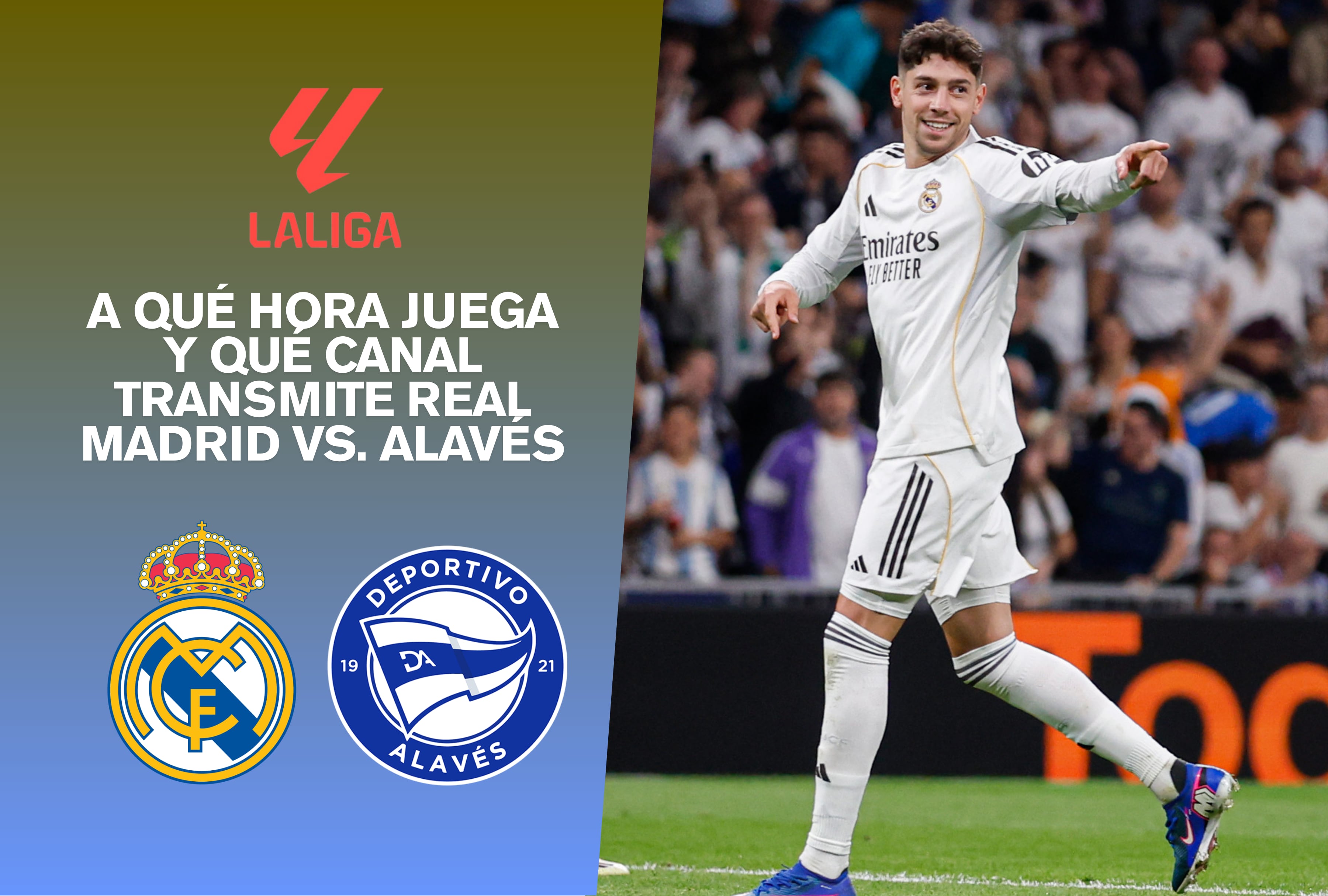 Mira a qué hora juega y qué canal transmite Real Madrid vs. Alavés EN VIVO hoy por LaLiga 2026. Te damos los horarios para EE. UU., México y España con los mejores canales de TV online. ¡No te pierdas el fútbol español! | Crédito: Real Madrid C.F. / Facebook / Composición Mag