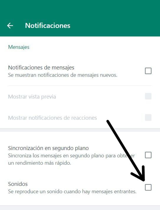 Así debe permanecer tu configuración de notificaciones para que los sonidos innecesarios no te interrumpan. (Foto: GEC)