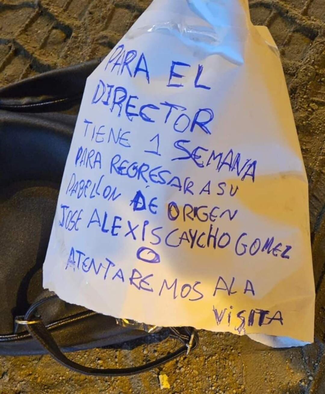 Una de las amenazas que dejaron en el EP Lurigancho.