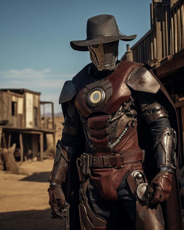 Además, los colores del traje de Tony Stark son más oscuros, con el objetivo de no generar un fuerte contraste con el fondo de las imágenes. | (Foto: Midjourney/@midjourneyhero)