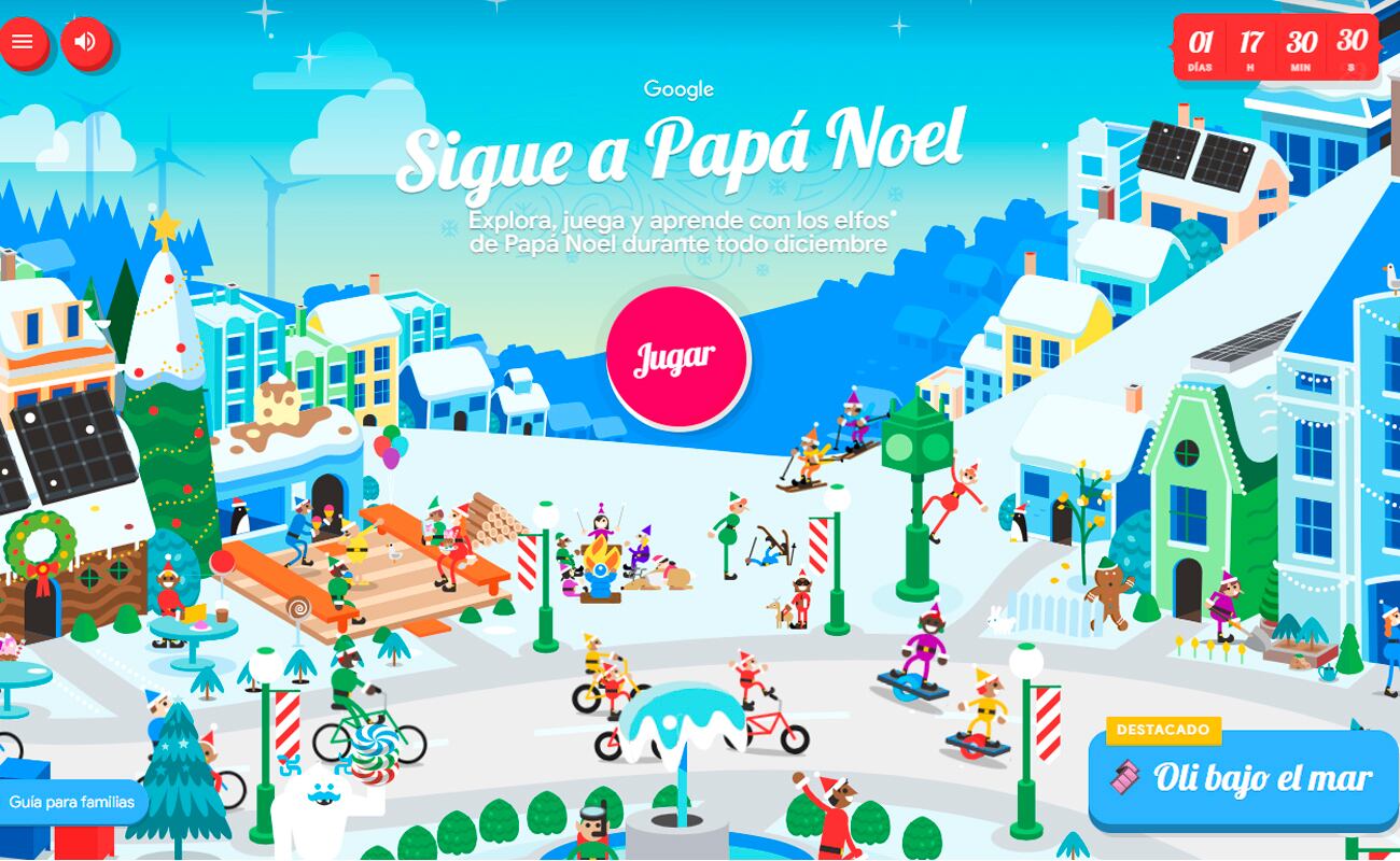 La plataforma tiene varios juegos para disfrutar de la Navidad. ( Imagen: santatracker.google.com)