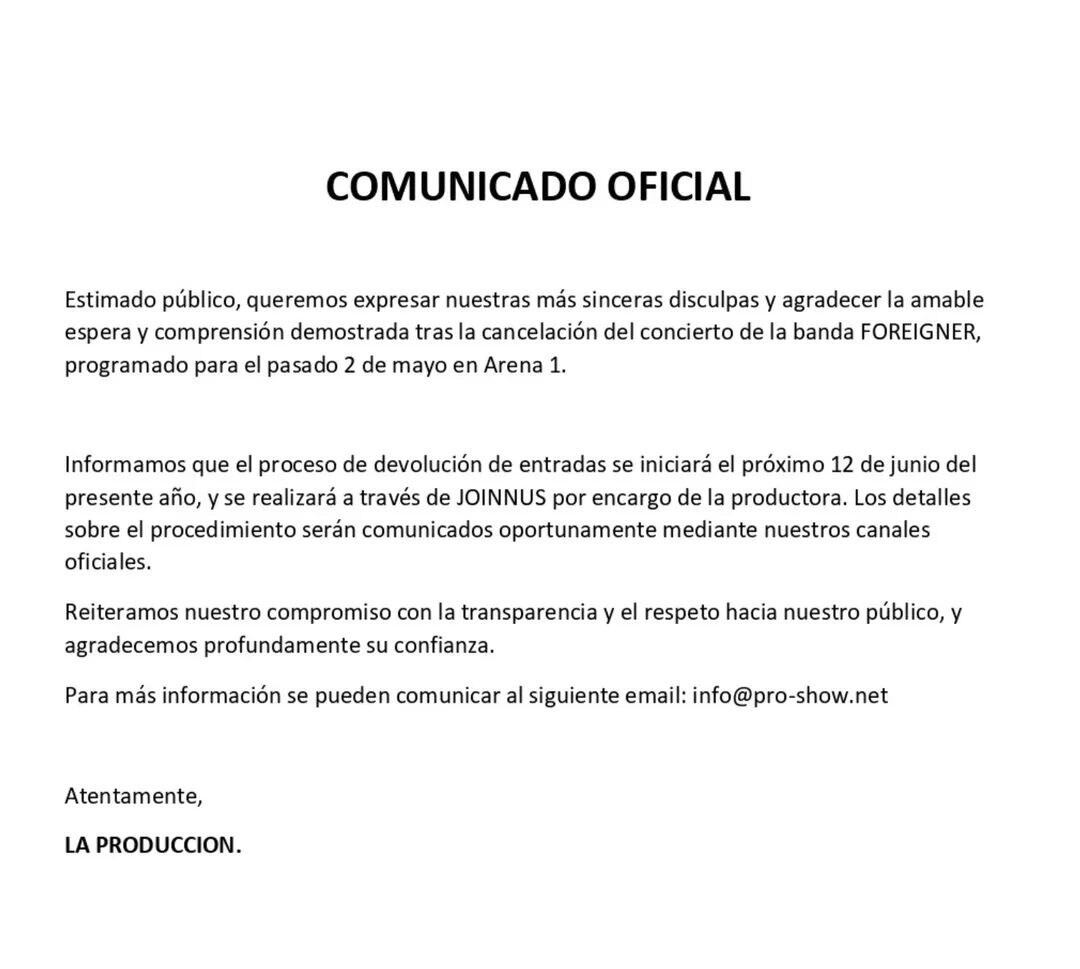 Segundo comunicado.