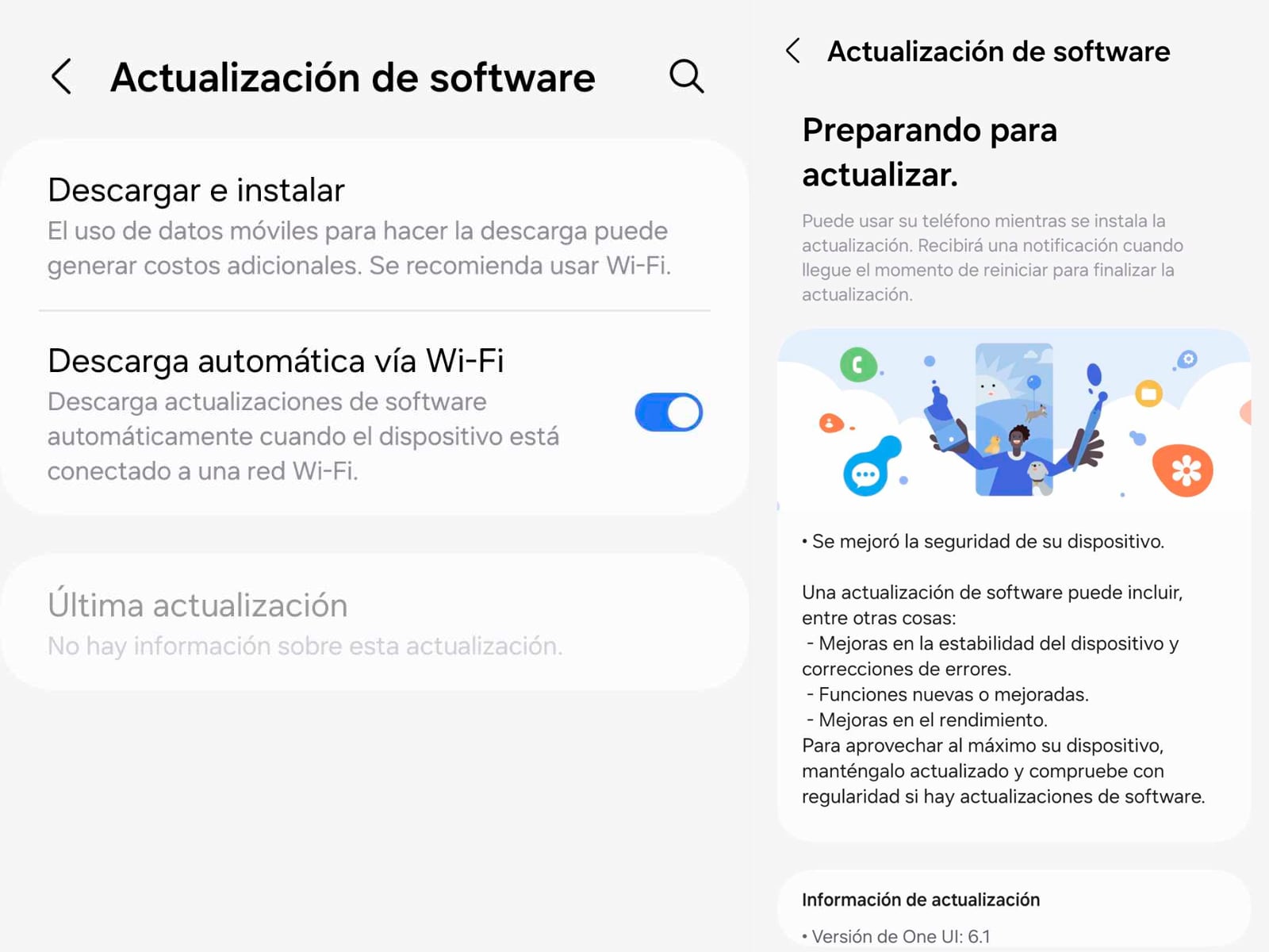 SAMSUNG | Así es como se verá si es que tienes una actualización pendiente en tu smartphone. (Foto: MAG - Rommel Yupanqui)