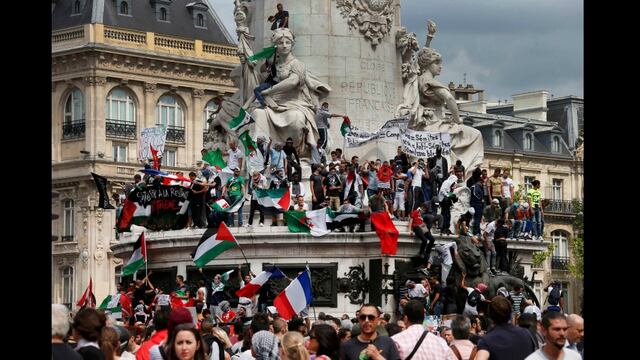 Se manifiestan contra Israel en marcha prohibida en París
