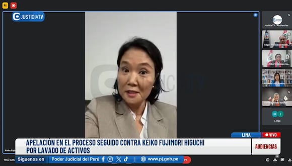 Keiko Fujimori aseguró que seguirá respetando las reglas de conducta impuestas por el Poder Judicial. (Justicia TV)