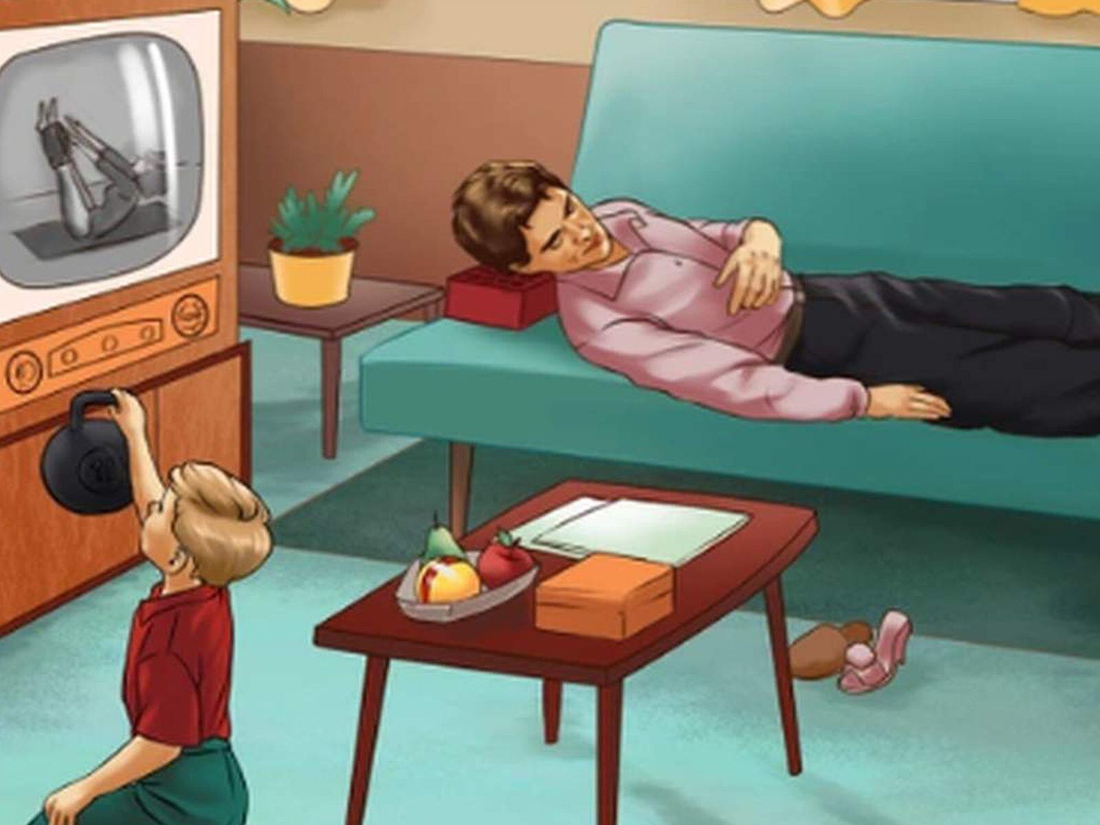 RETO VISUAL | En esta imagen hay un hombre y un niño en la sala de una casa. (Foto: genial.guru)