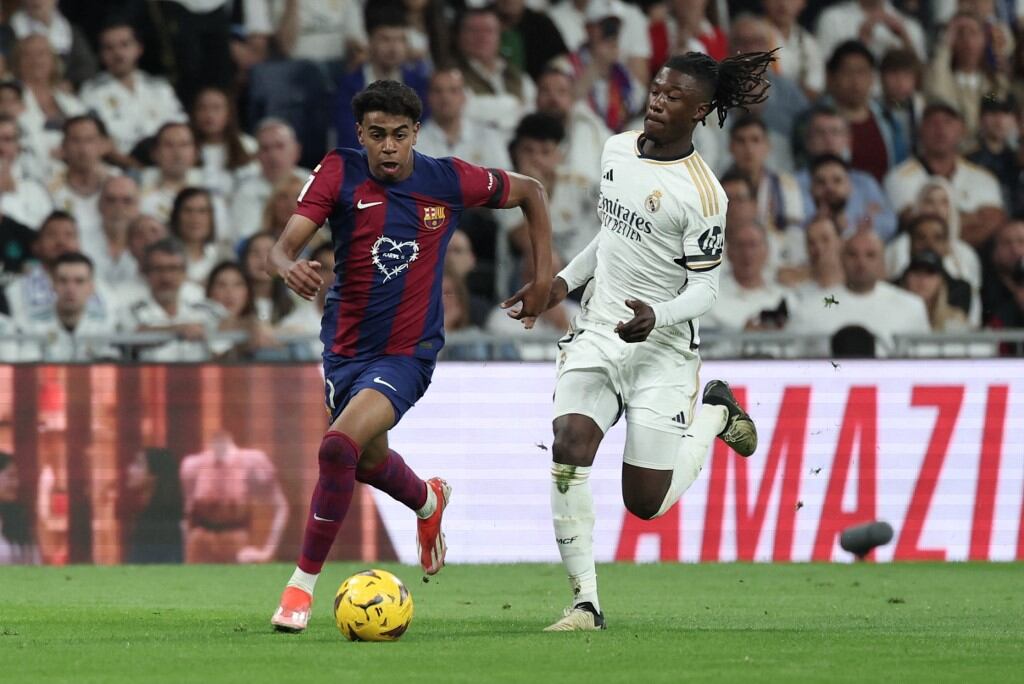 El ‘Clásico de España’ se llevó a cabo este domingo 21 de abril del 2024. Mira todos los goles que se anotaron en el estadio Santiago Bernabéu. (Photo by Thomas COEX / AFP)