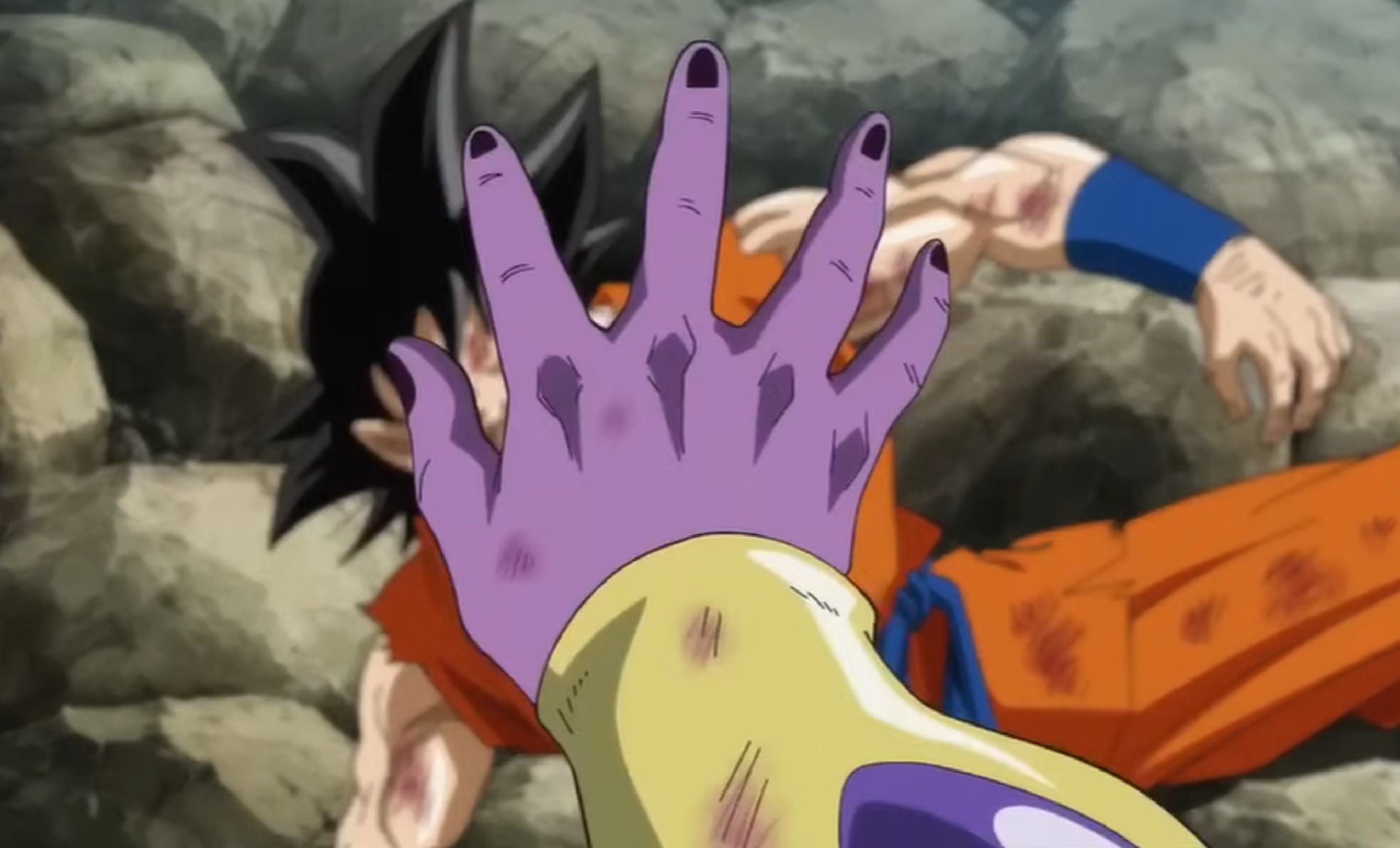 El ataque que recibió ‘Gokú’ lo acabó debilitando bastante. Por eso, ‘Golden Freezer’ estuvo cerca de asesinarlo. (Foto: Toei Animation)