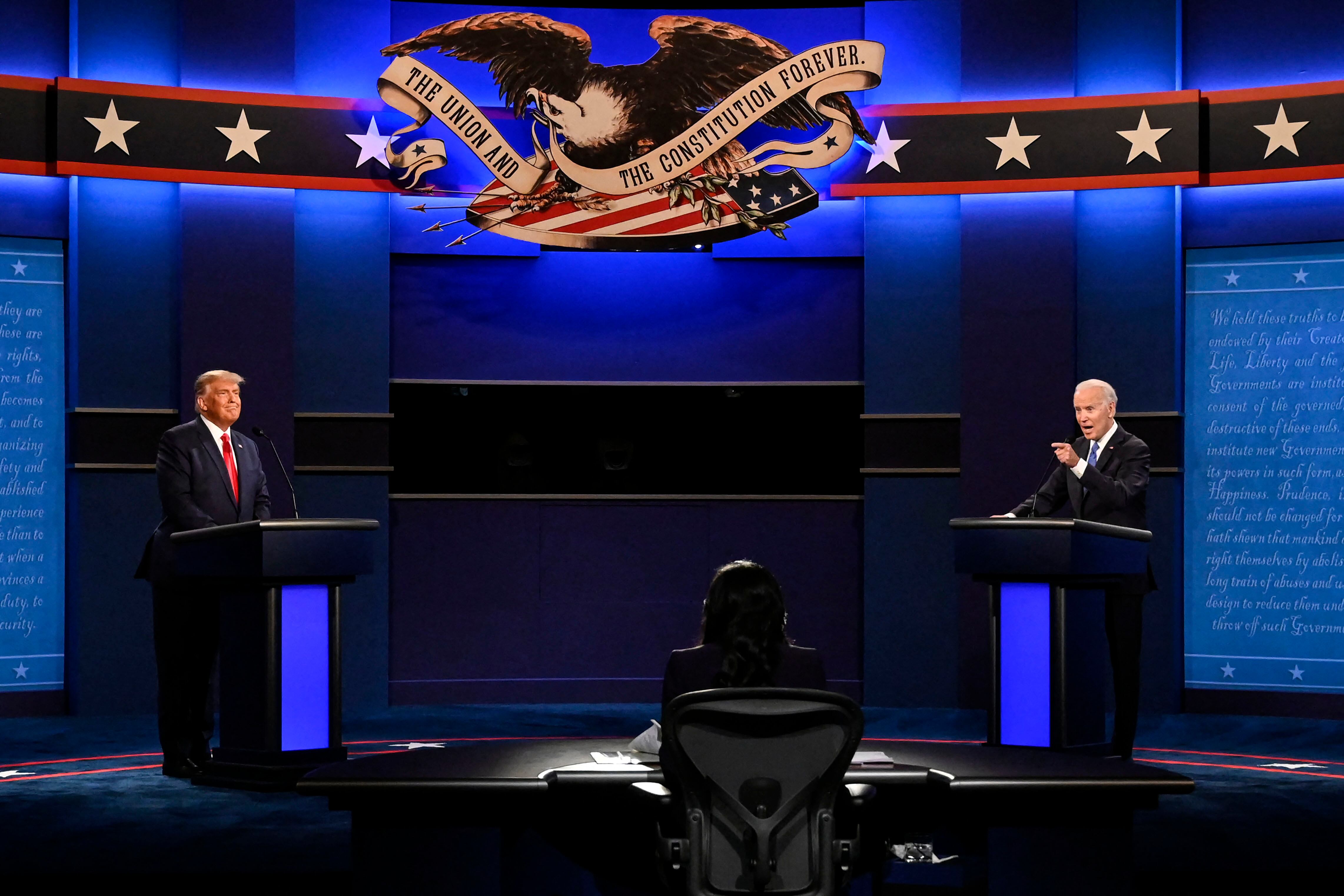 Biden and Trump will debate Thursday for 90 minutes.  (Brendan SMIALOWSKI/AFP).