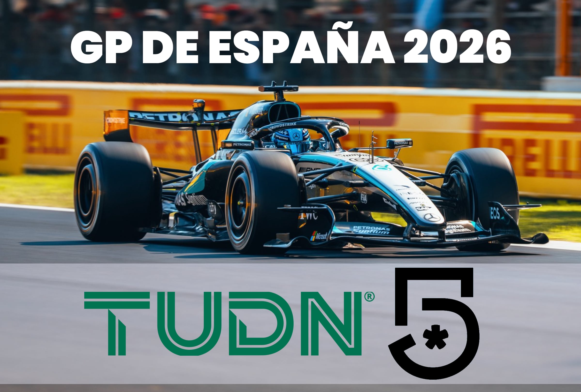 TUDN y Canal 5 EN VIVO GRATIS — cómo ver carrera del GP de España 2026 por TV abierta y F1 Online en México