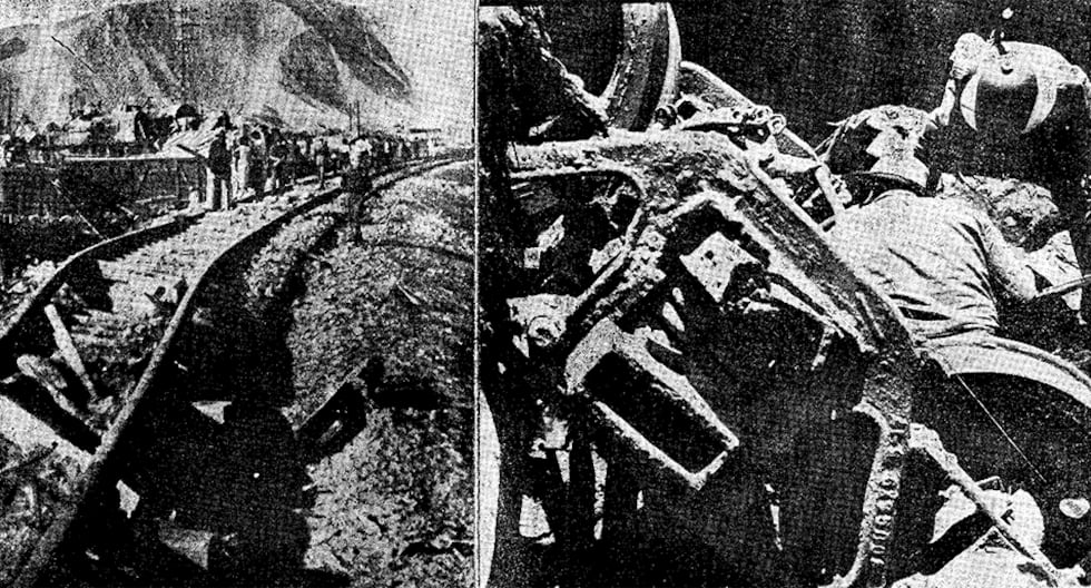 Siete operarios murieron y uno quedó herido los primeros minutos del 25 de diciembre de 1953, cuando la locomotora y sus 40 vagones que los llevaban se descarriló a la altura de La Atarjea. Su destino era el Callao. (Fotos: GEC Archivo Histórico)