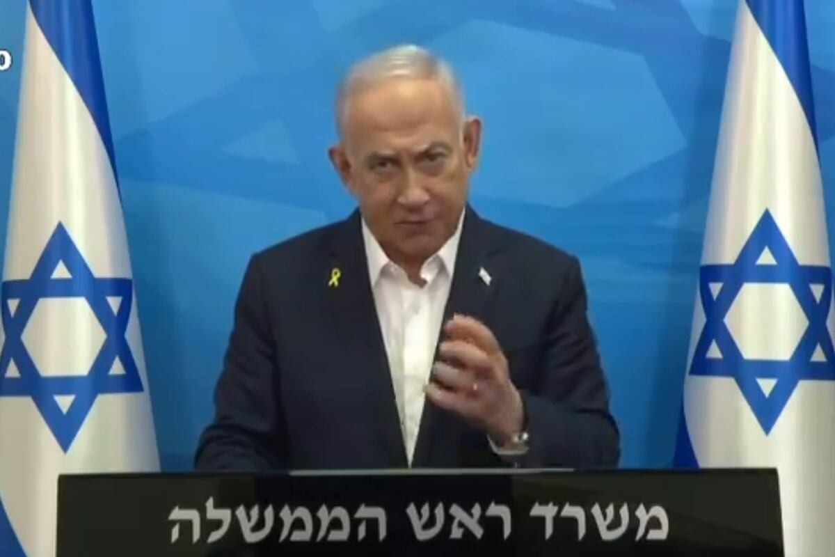 El primer ministro israelí, Benjamin Netanyahu, durante un discurso publicado en sus redes sociales, el 5 de octubre de 2024. (Captura de X @netanyahu)