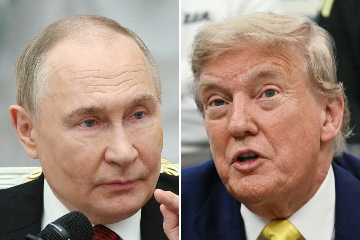 El mandatario ruso, Vladimir Putin; y el presidente de Estados Unidos, Donald Trump. (Fotos de Sergei BULKIN / Brendan SMIALOWSKI / AFP)