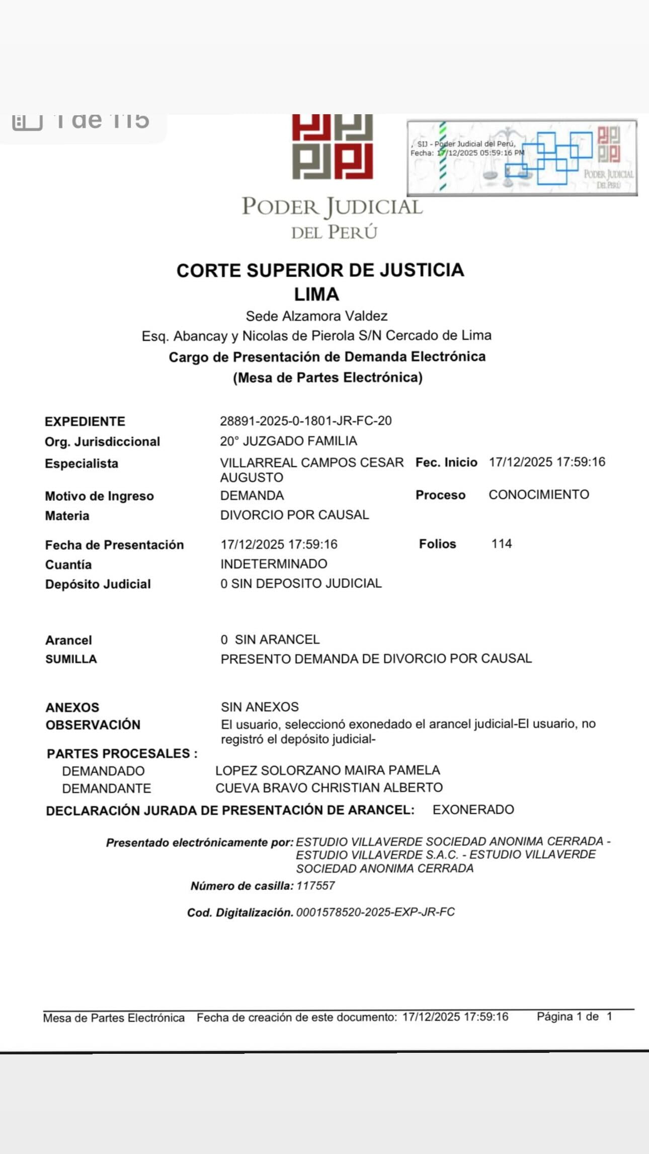 Futbolista presentó demanda de divorcio contra Pamela López.
