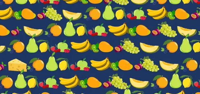 Tienes una visión 20/20 si encuentras el queso escondido entre las frutas