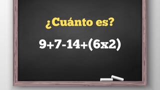 Un ejercicio para resolverlo con rapidez: ¿cuánto se obtiene en 9+7-14+(6x2)?